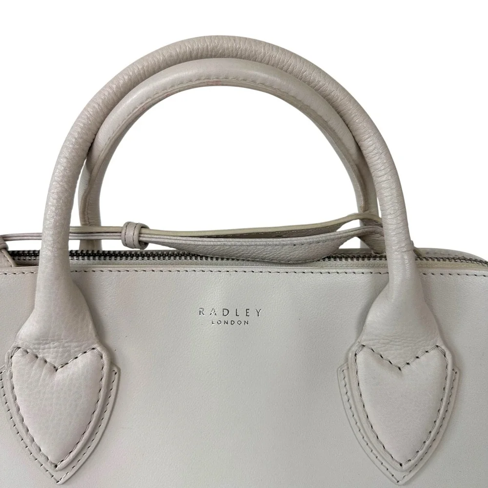 Radley London Medium Satchel Chalk Leather Purse Crossbody Shoulder‎ Handbag